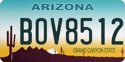 AZ license plate BOV8512