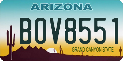 AZ license plate BOV8551