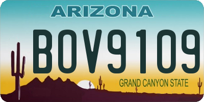 AZ license plate BOV9109