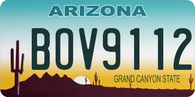 AZ license plate BOV9112