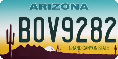 AZ license plate BOV9282