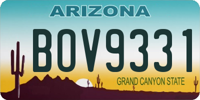 AZ license plate BOV9331