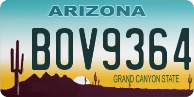 AZ license plate BOV9364