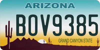 AZ license plate BOV9385