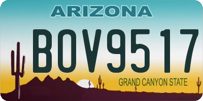 AZ license plate BOV9517