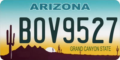 AZ license plate BOV9527