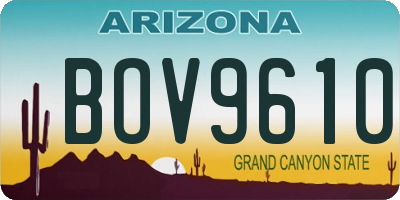 AZ license plate BOV9610