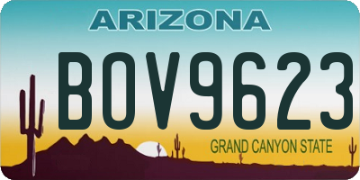 AZ license plate BOV9623