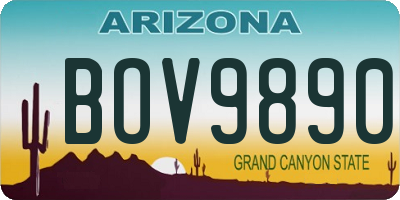 AZ license plate BOV9890