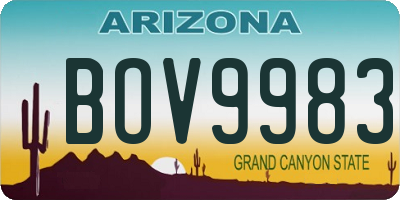 AZ license plate BOV9983