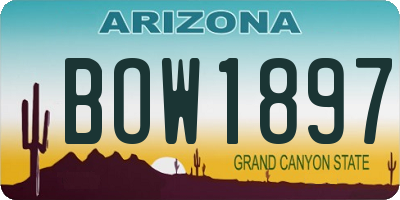 AZ license plate BOW1897