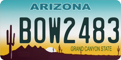 AZ license plate BOW2483