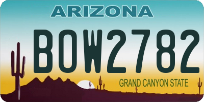AZ license plate BOW2782