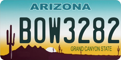 AZ license plate BOW3282