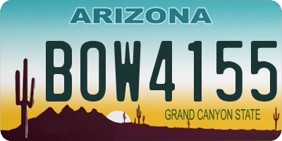 AZ license plate BOW4155