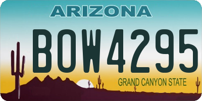 AZ license plate BOW4295
