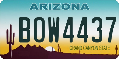 AZ license plate BOW4437