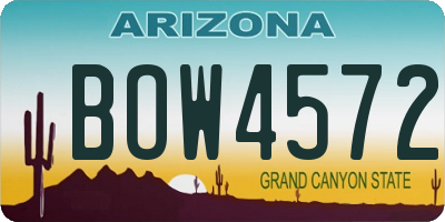 AZ license plate BOW4572