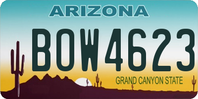 AZ license plate BOW4623