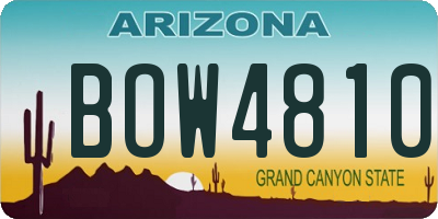 AZ license plate BOW4810