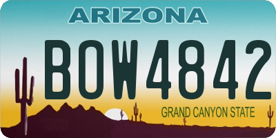 AZ license plate BOW4842