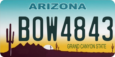 AZ license plate BOW4843