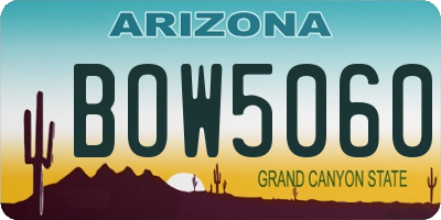 AZ license plate BOW5060