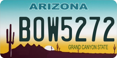 AZ license plate BOW5272