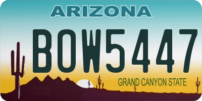 AZ license plate BOW5447