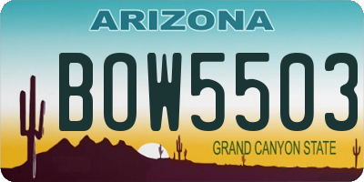 AZ license plate BOW5503