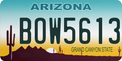 AZ license plate BOW5613