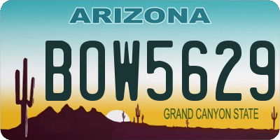 AZ license plate BOW5629