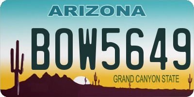 AZ license plate BOW5649