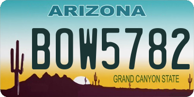 AZ license plate BOW5782