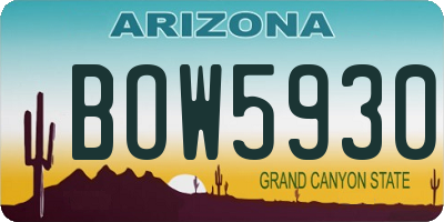 AZ license plate BOW5930