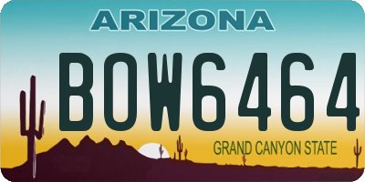 AZ license plate BOW6464
