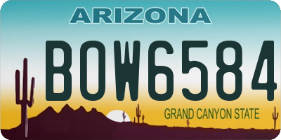 AZ license plate BOW6584