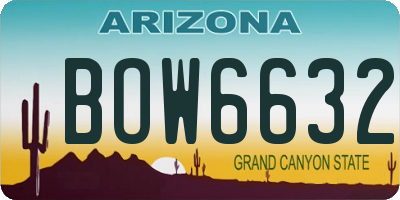 AZ license plate BOW6632