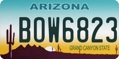 AZ license plate BOW6823