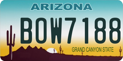 AZ license plate BOW7188