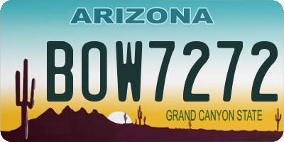 AZ license plate BOW7272