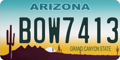 AZ license plate BOW7413