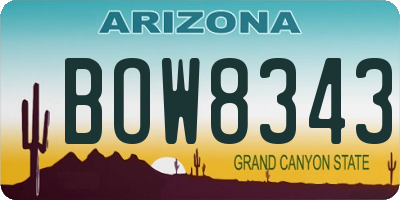 AZ license plate BOW8343