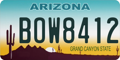 AZ license plate BOW8412