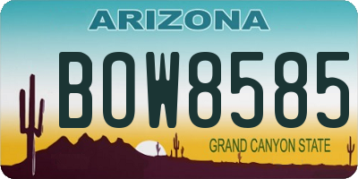 AZ license plate BOW8585