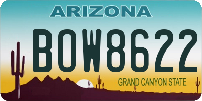 AZ license plate BOW8622
