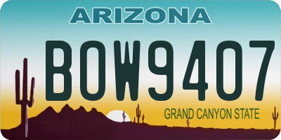 AZ license plate BOW9407