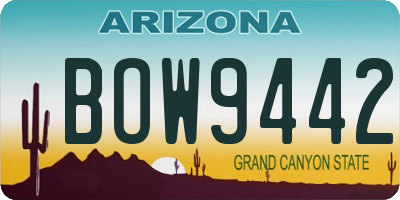 AZ license plate BOW9442
