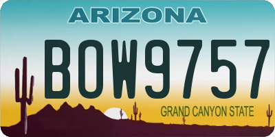 AZ license plate BOW9757