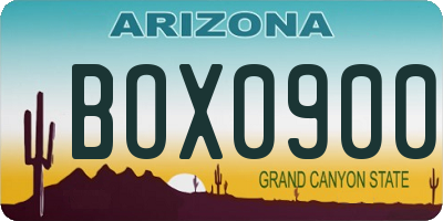 AZ license plate BOX0900